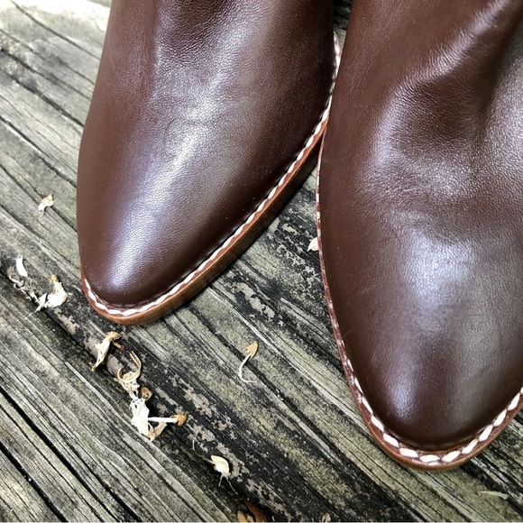 NWOT MaxMara Women's Danubio Dark Brown Leather Ankle Booties Sz 41EU 10… - Picture 4 of 11